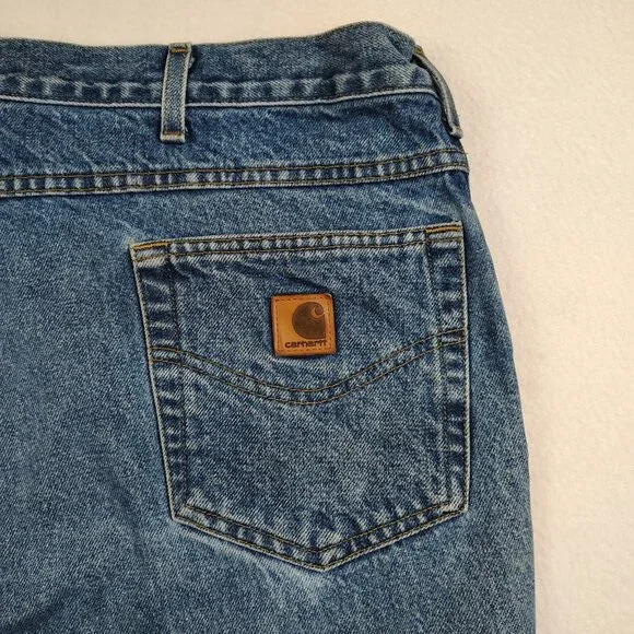 Carhartt Relaxed Fit Medium Wash Denim Jeans Men 48 x 30